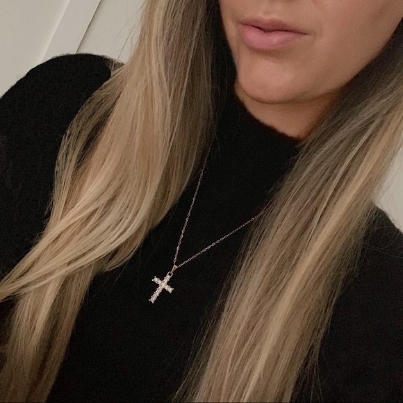 Crystal Cross Necklace | 18k Gold Filled - Picture 2 of 8